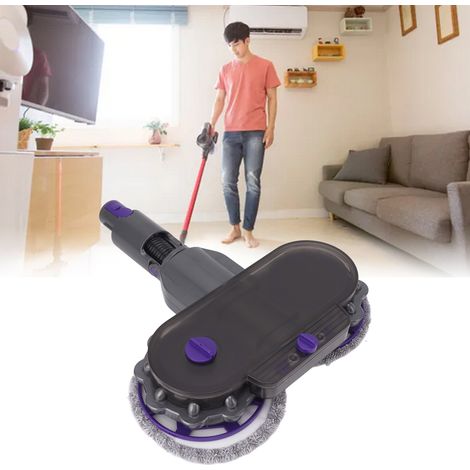 Cabezal de fregona eléctrica compatible con los modelos de aspiradora V7, V8, V10, V11, V12 y V15 – función para uso en seco y húmedo, incluye 4 almohadillas. (1/5)