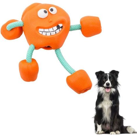 Jouets molaires pour animaux de compagnie, jouets à billes en caoutchouc, molaires vocales, résistants aux morsures et aux fuites, soulagent l'ennui, jouets de dressage pour chiens (1/5)