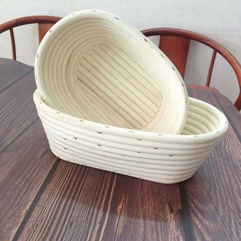 23 cm ovales Brotheber-Set aus Rattan mit Schaber, Stofffutter und Bürste für das Backen zu Hause (1/5)