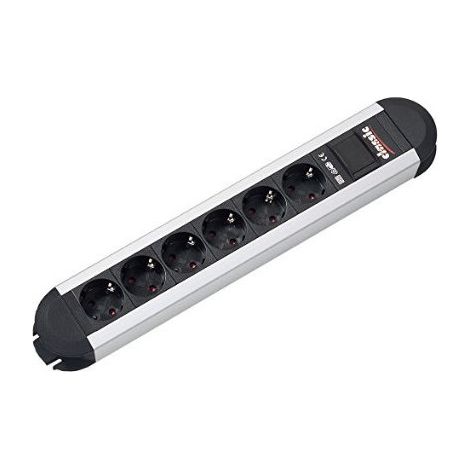 Bachmann PRIMO CLASSIC multiprise noire et argent 6 prises