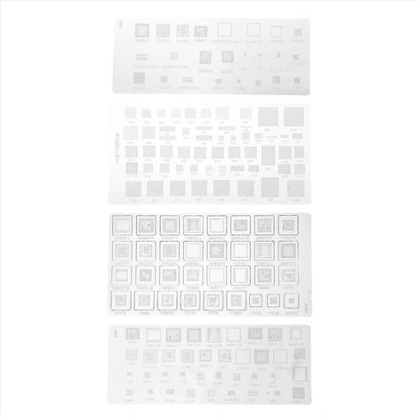 Pochoir BGA universel, 4 pièces, pour MTK MSM Samsung Huawei Xiaomi iPad CPU RAM PM Power IC Reball Pin Dir (1/5)