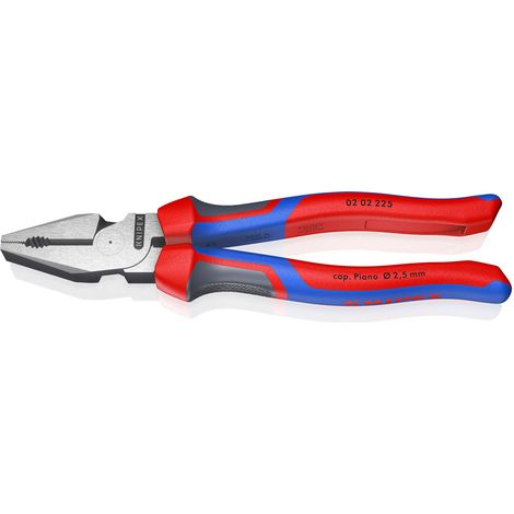 KNIPEX 02 02 225 SB Alicate universal de fuerza con mangos confort Negro atramentado 225 mm