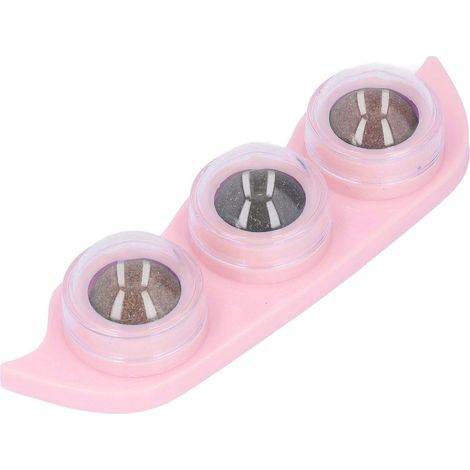 Boules à l'herbe à chat rotatives, jouet interactif en forme de pois pour chatons, idéal pour le nettoyage des dents et à mâcher en intérieur (rose). (1/5)