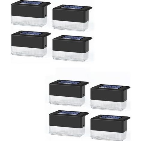 8er-Pack Solar-Geländer-LED-Leuchten, Solarleuchten für den Außenbereich, Solar-Stufenleuchte, wasserdichte Solar-Stufenleuchte, verwendet für Treppen, Zäune, Deck, Garten