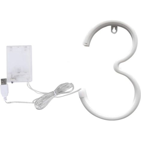 Lumière LED Chiffres Lumineux Lampe Néon Romantique Utilisation de Proposition de Fête d'Amour, pour Noël Anniversaire Fête de Mariage Festival Décoration de la Maison (1/5)