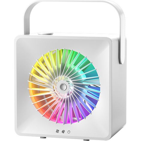 Tragbarer, leiser Schreibtischventilator mit integrierter Vernebelungs- und Befeuchtungsfunktion, USB-aufladbar, ideal für Studenten, Büros und enge Räume – kompaktes Modell mit einstellbarem Ambiente