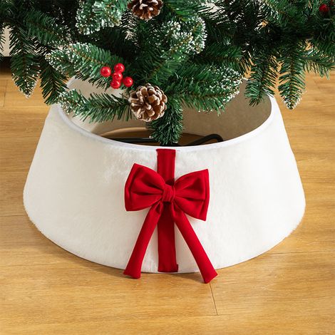 Collier de sapin de Noël, jupe de sapin de Noël en peluche, panier de sapin de Noël pliable, fournitures de fête, décorations de sapin de Noël (1/5)