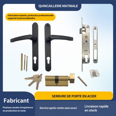 Serrure à poignée encastrée série 85 avec cylindre 70 et clés réf 4293 25 × 9,5 × 6,5 cm 870 g – Livraison gratuite
