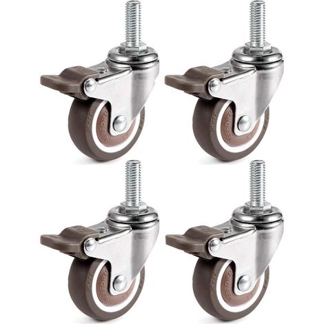Stück Lenkrollen, 25 mm M6 x 15 mm Stangen-Möbelrollen für Transportwagen