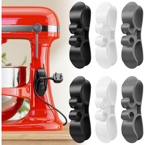 Lot de 6 organisateurs de câbles adhésifs améliorés pour appareils de cuisine – Compatibles avec friteuse sans huile, mixeur, cafetière et plus encore. (1/2)