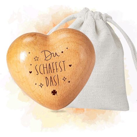 Handschmeichler Holz Herz Gravur Mutmacher Geschenk Familie Freunde Kinder (1/5)