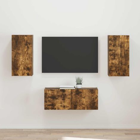 TV-Schrankset 2 pcs Geräucherte Eiche Holzwerkstoff