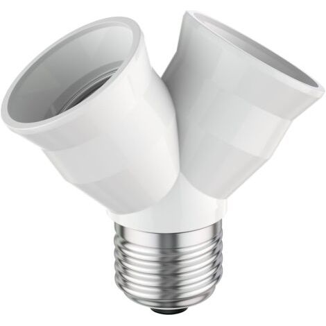 E27,adaptateur splitter double, blanc (1/2)