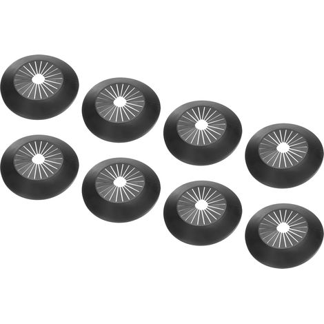 Cache Tuyau Radiateur pour Tuyaux d'Eau 1.18"-2.27"/30-55mm, 8pcs Plaque d'Écussons en PP pour Tuyaux de Chauffage, Colliers de Pipe Garniture Robinet Tube Douche Mural, Noir (1/5)