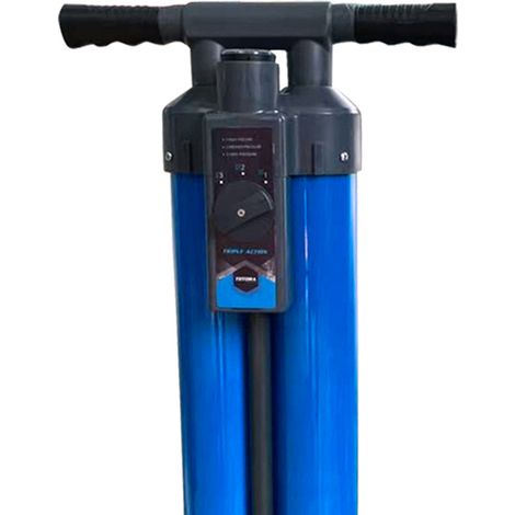 Star – Pompe manuelle triple action – 3 modes de gonflage – Pression maximale 29 PSI – Manomètre intégré – Démontable avec sac de transport (1/2)