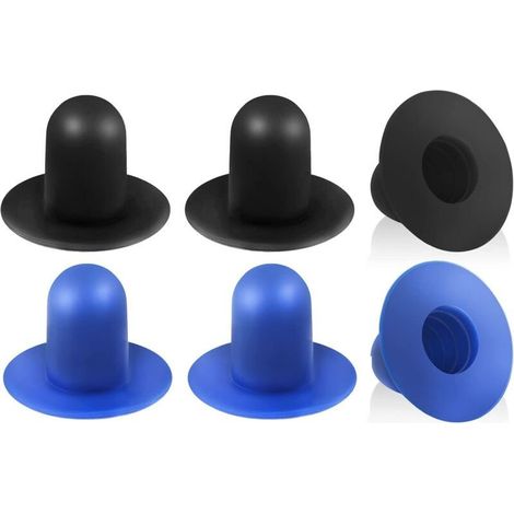 6 Pcs Bouchons de Vidange de Piscine Remplacement, Pompe de Filtre de Piscine Bouchon Trou Crépine de Piscine Bouchon de Piscine Swimming Pool Plugs pour Piscines Hors Sol (Bleu, Noir) (1/4)