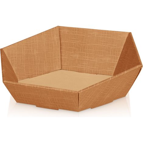 500 x Präsentkorb Geschenkkorb 465x415x90/155 mm strukturgeprägt Natur (1/2)