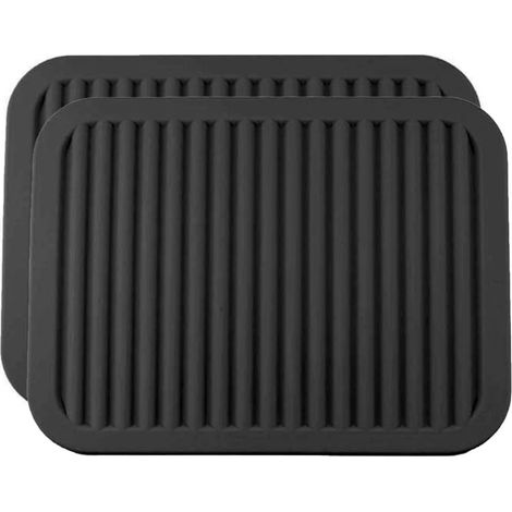 Table Trivet Mat Silicone Hot Pad Placemat Trivets Waterproof Hot Pots and Pans Heat Insulation for Kitchen Dinner (Black) (1/5)