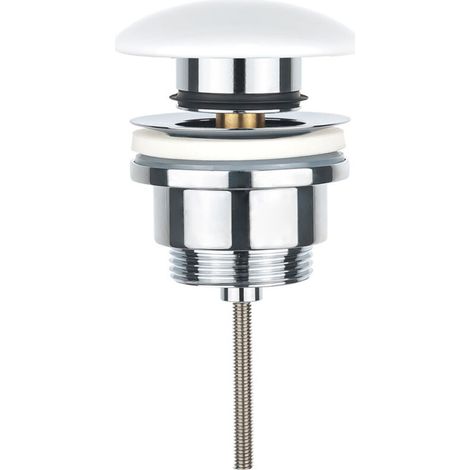 Bouchon de vidange avec capuchon rétractable pour éviers en céramique blanche et en cuivre (1/4)
