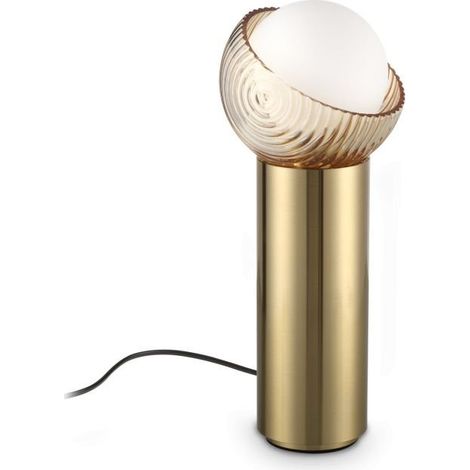 Ideal Lux Lampada da tavolo Bloom 1 luce G9 ottone vetro alluminio (1/3)