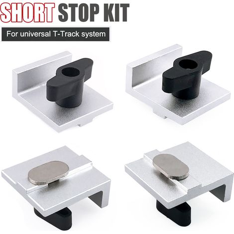 Kit de 4 Butées Coulissantes pour Rail en T – Accessoire de Guidage et de Positionnement pour Menuiserie & DIY (1/5)