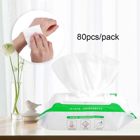 80 lingettes nettoyantes ultra-douces, format familial, à prix abordable, pour les mains et le visage (1/5)