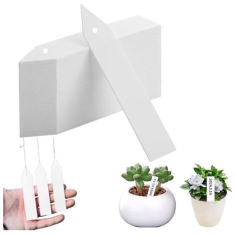 BUNTHAUS Étiquettes de plantes en plastique épais de 100 pouces, 4.7 pièces, étiquettes de graines blanches, marqueurs d'herbes de jardin, étanches (1/4)