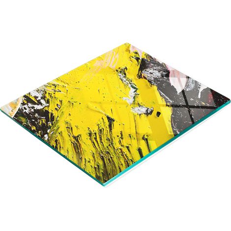 Tablero de vidrio duradero y elegante con patr贸n de textura abstracta de 60x52 cm.