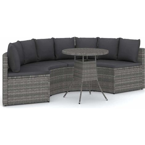 Maison Exclusive - 5-tlg. Garten-Sofagarnitur mit Auflagen Poly R (1/5)