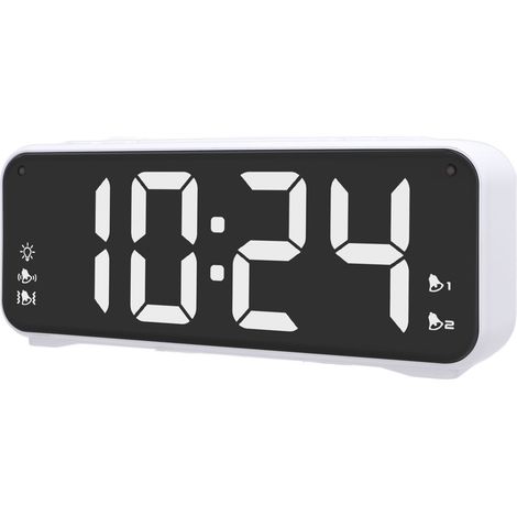 Réveil double extra puissant avec vibreur de lit, affichage LED, fonction snooze pour les gros dormeurs (1/5)