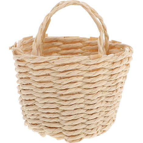 Mini panier tressé artisanal, modèle compatible avec la décoration, 1 pièce en papier miniature (1/5)