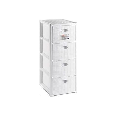 Stefanplast Cassettiera Elegance Slim, 4 cassetti (Bianco)