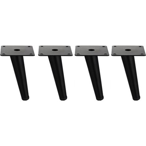 4-teiliges Set Metallbeine für TV-Ständer, Sofas, Couchtische, Badezimmerschränke, Nachttische und Wohnaccessoires – schwarz, 10 cm (1/5)