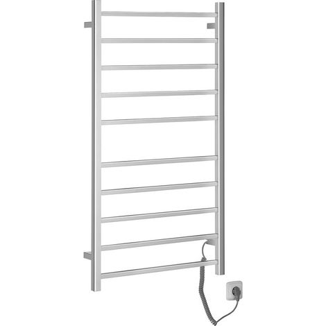 Sèche-serviettes électrique ESKINADO, carré, 620x1160 mm, 120 W, inox poli (1/5)