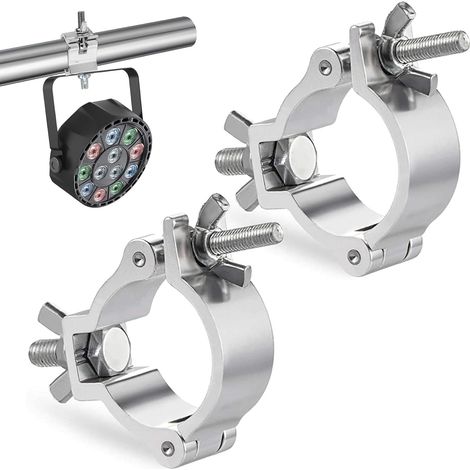 Traversenklemmen-Befestigungshaken, 25–30 mm Klemmen für Bühnenbeleuchtung, 2 Stück Bühnenbeleuchtungs-Befestigungshaken, Traversenklemmen-Bühnenlichtklemmen, DJ-Lichtklemmen, Tragkraft 100 kg (1/5)