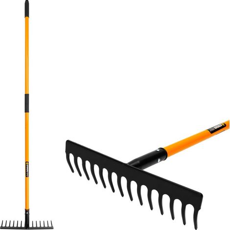 Garten Rechen Strend Pro, 14 Zähne, Fiberglasstiel 1500 mm