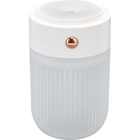 Mini humidificateur d'air 250 ml, alimenté par USB, lampe colorée, blanc, idéal pour la voiture, le bureau et le salon.
