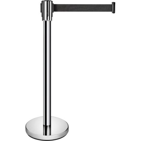 Poteau d'hôtel noir avec ruban enroulable - Lot de 2 - Stalgast