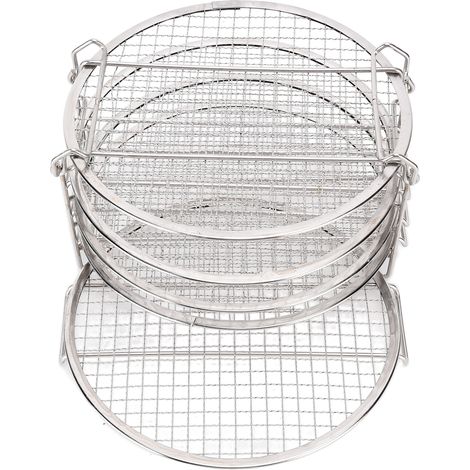 Grille de déshydratation empilable en acier inoxydable avec gants anti-brûlure, compatible avec la friteuse Ninja Foodi (1/5)