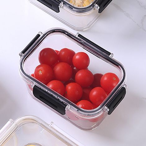 Boîte de conservation des aliments à fermeture hermétique, boîte de rangement transparente en plastique pour le réfrigérateur, grande boîte de rangement pour les céréales. (1/5)