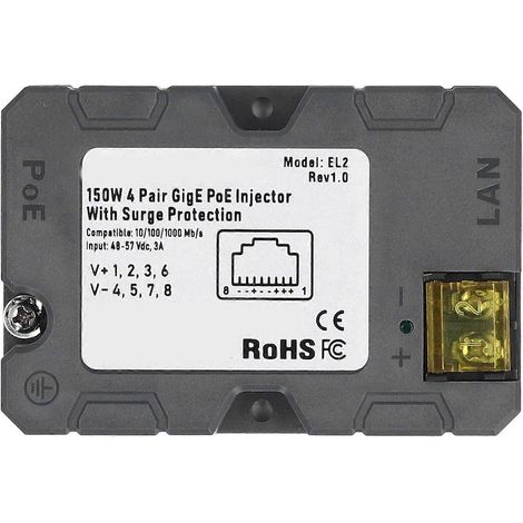 PoE-Injektor 150W Gigabit-Ethernet (Passiv) für V2 Gen 3 DC48‐57V 3A