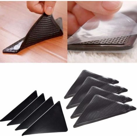 TEMPSA 4pcs Coin de Tapis Antidérapant Réutilisable en silicone lavable (1/4)