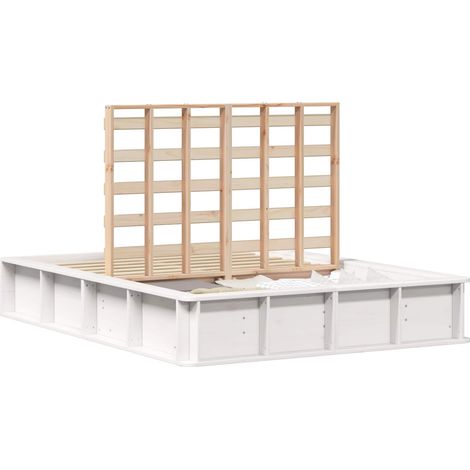 Maison Exclusive - Bettrahmen Weiß 140 x 190 cm Massives Kiefernh