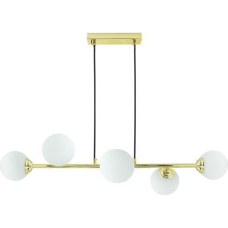 Suspension dorée 6 globes verre E27 Palle IdeaLED 95cm (1/5)
