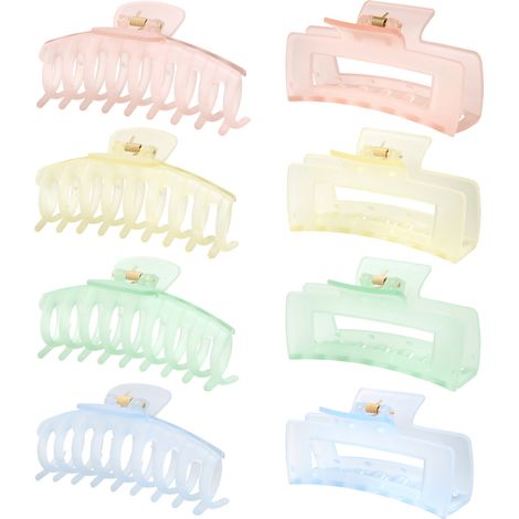 Juego de 8 pinzas para el cabello de plástico mate, sencillas y antideslizantes, para un peinado elegante y una sujeción óptima.