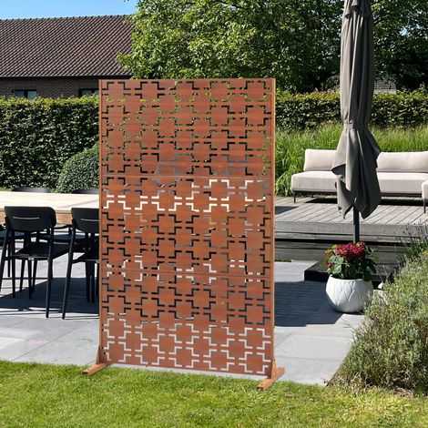 Trennwand Basciano Cortenstahl 180x120 cm Edelrost [casa.pro]