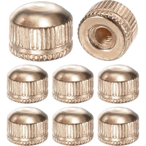 8-Pcs Écrous À Chapeau Filetés Capuchons Vis M4x11mm Ton Or (1/5)