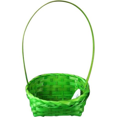 Rechteckiger Korb mit Henkel, grün, 20 x 16 x 34 cm (1/2)