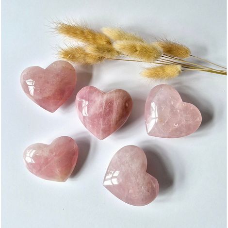 Cœur en Quartz Rose Pierre Naturelle d'Amour et d'Harmonie pour Décoration et Méditation 7-10 cm - PANGIVO (1/4)