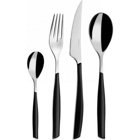 Set posate 24 pezzi in scatola Gallery Glamour Nero Piano Tinta unita Bugatti (1/3)